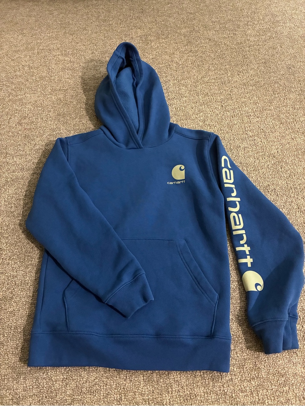 Carhartt Royal Blue Hoodie with Yellow Logo
